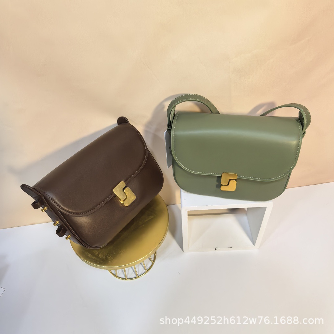 SOEUR French Niche New Genuine Leather Tofu Bag Women's High-End Shoulder Crossbody Small Square Commuter Bag - Thumbnail 3