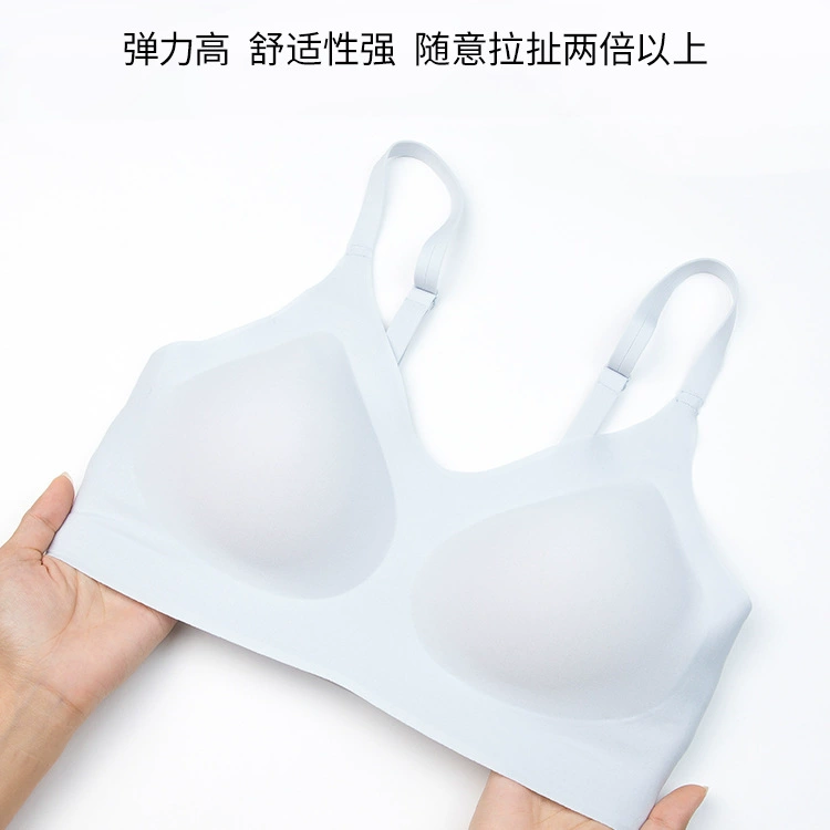 Latex straps, wireless bra, T-shirt