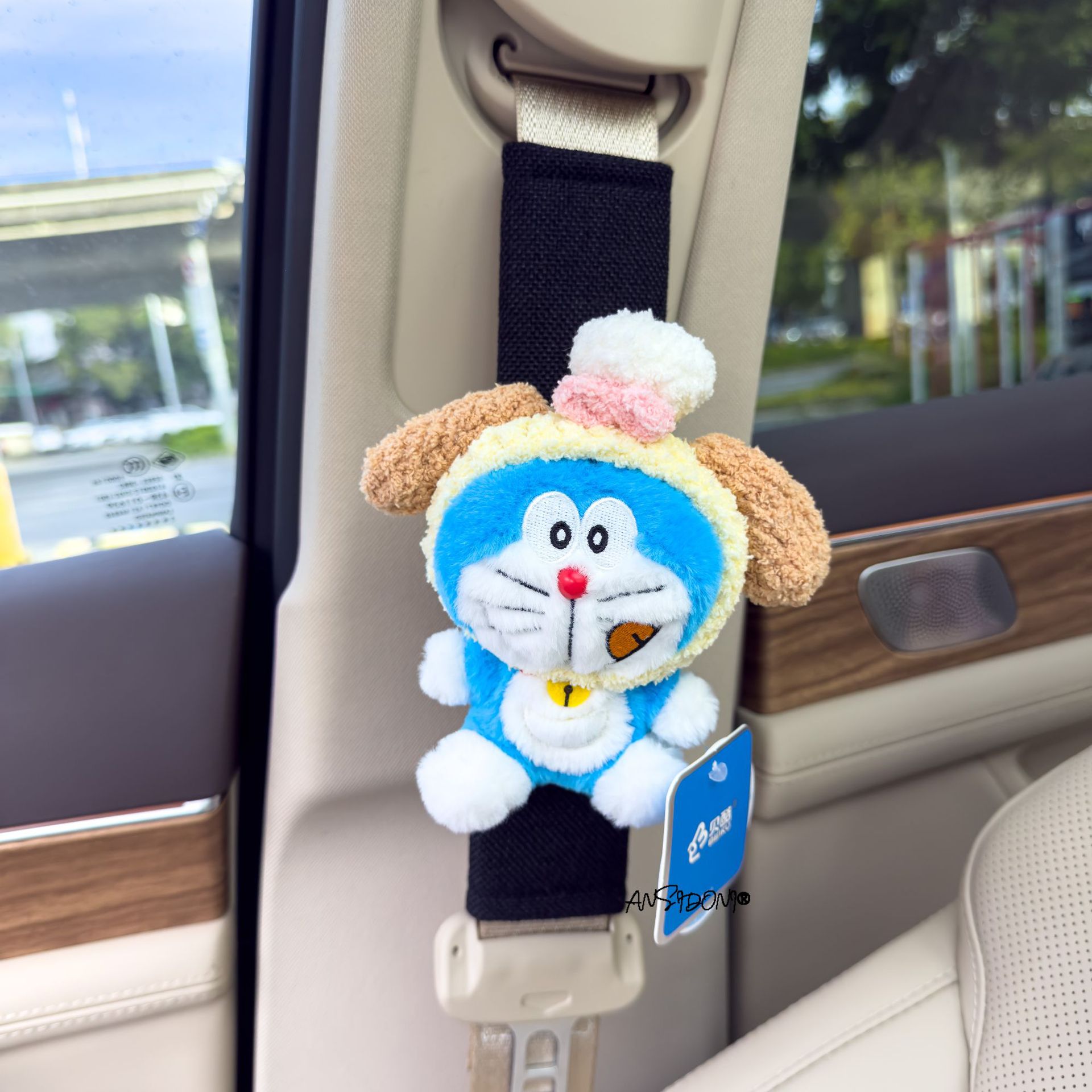 Doraemon Car Seat Belt Shoulder Pads for All Seasons, Cartoon Cute Car Interior Accessories, Women's Seat Belt Covers