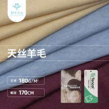 180g美利奴天丝羊毛面料 40s弹力罗纹打底布料 女休闲装针织面料