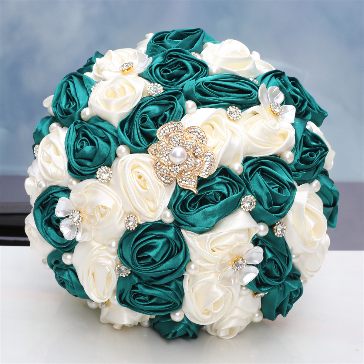 Spot European and American bouquet bride pearl rhinestone bouquets…
