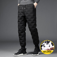 冬季新款潮牌跨境男士羽绒裤保暖加厚外穿白鸭绒长裤户外束脚裤子
