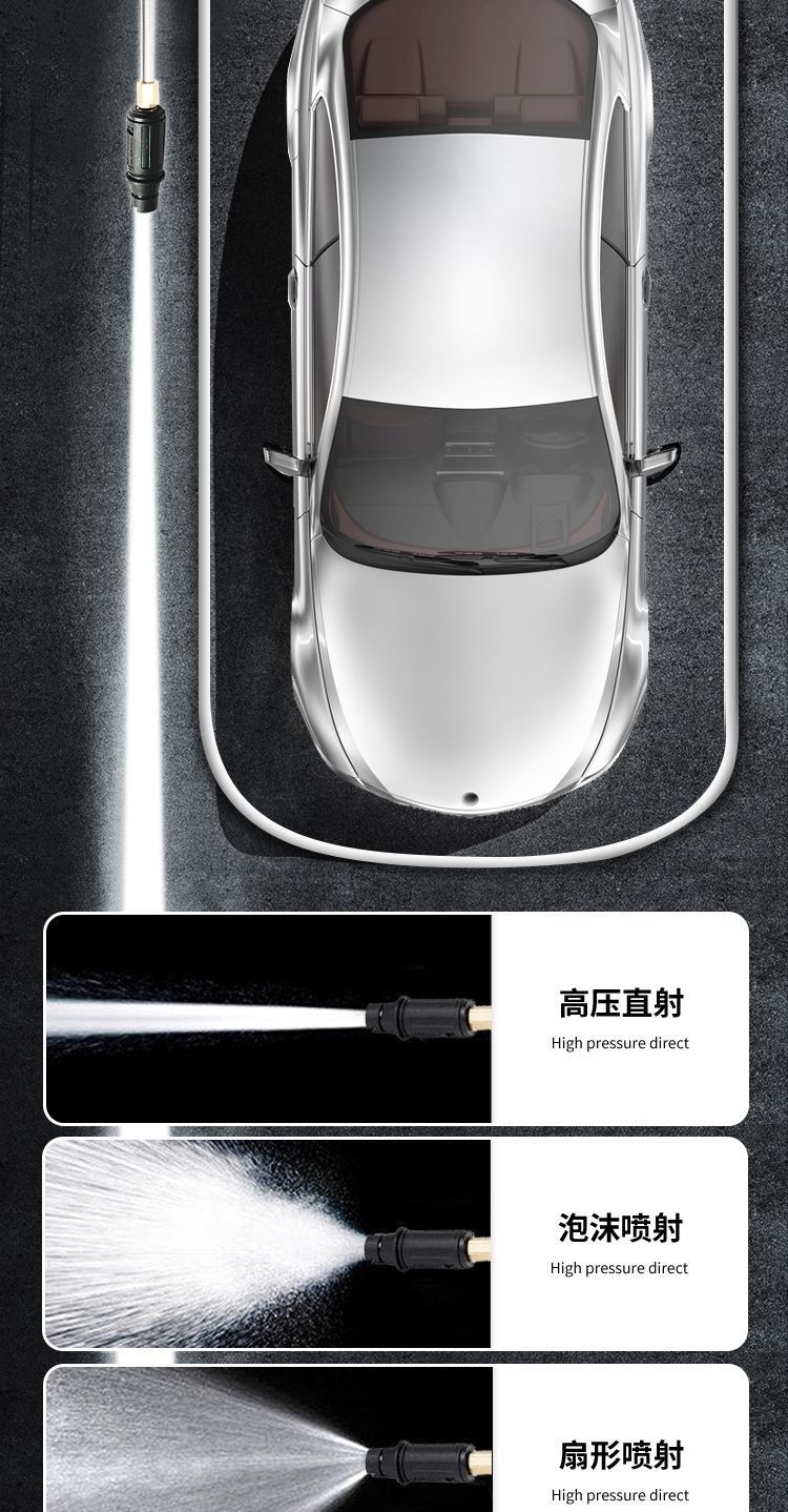 Julong Black Cat Ultra-High-Pressure Car Washing Machine 220V Household High-Power Fully Automatic Adjustable Pressure Car Washing Machine