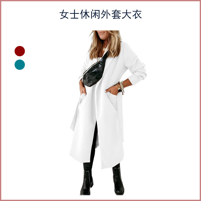 Amazon's Hottest Women's Notch Lapel Pea Coat, Long-Sleeved Casual Mid-Length Coat, Versatile, Fashionable and Versatile