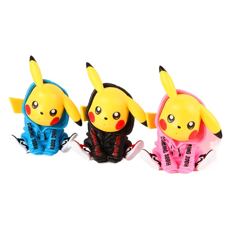 3 Serie de ropa Moda bikachu Bao Ke Meng periférica juguetes huevo torcer máquina muñeca decoración la torta del coche adornos