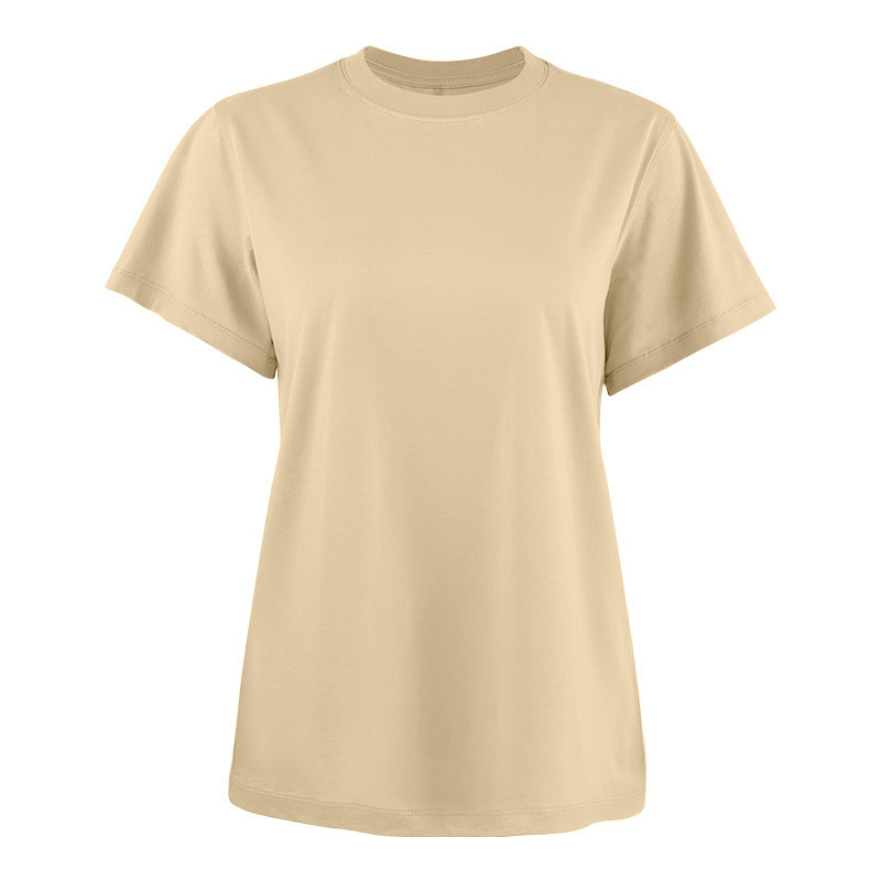 周遊春と夏の新しいアメリカン PIMA ピマコットン女性の半袖ヨガウェア Tシャツスポーツウェアフィットネスウェアルーズ|undefined