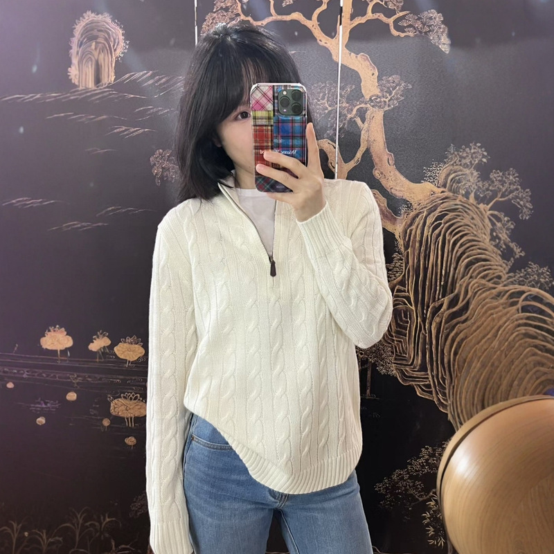 high quality/Sweepable Rafer (90 Wool 10 Cashmere) Classic Pony American Wool Half Zip Knit high quality/Sweepable Rafer (90 Wool 10 Cashmere) Classic Pony American Wool Half Zip Knit