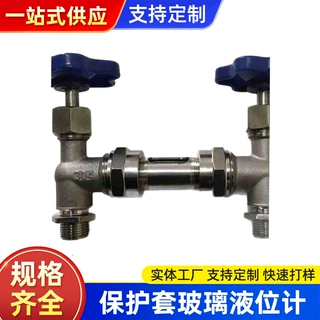 不锈钢管保护套玻璃液位计考克(玻璃管式液位计水箱测量液体水位