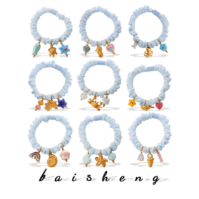New Cartoon Hair Band Internet Celebrity Cute Girl Small Intestine Hair Band Marine Life DIY Pendant Rubber Band for Women New Cartoon Hair Band Internet Celebrity Cute Girl Small Intestine Hair Band Marine Life DIY Pendant Rubber Band for Women