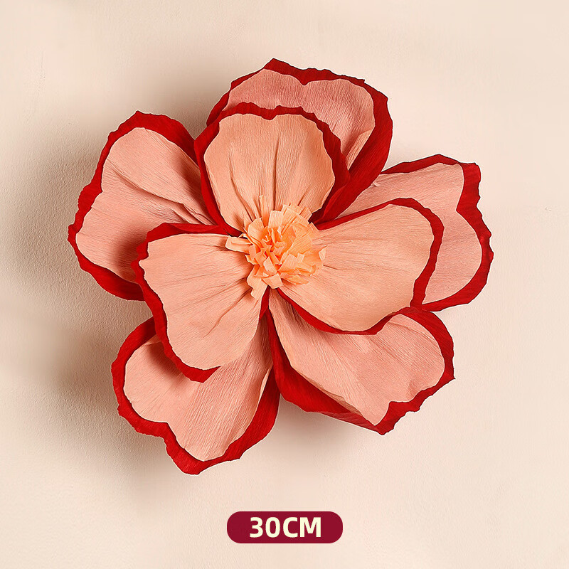 Flores arrugadas de doble capa - melocotón 30cm (con gancho)