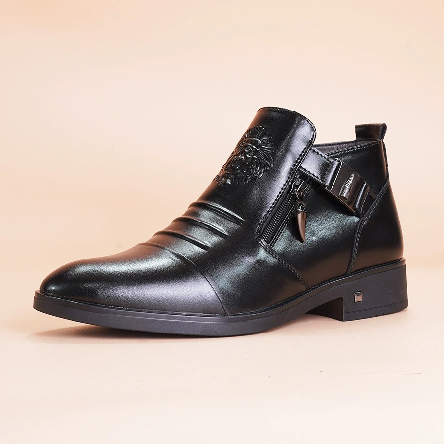 Мужские новые кожаные ботинки осенние и зимние бизнес-ботинки мужские сапоги высокого класса модные дикие сапоги мужской средней помощи Martin сапоги