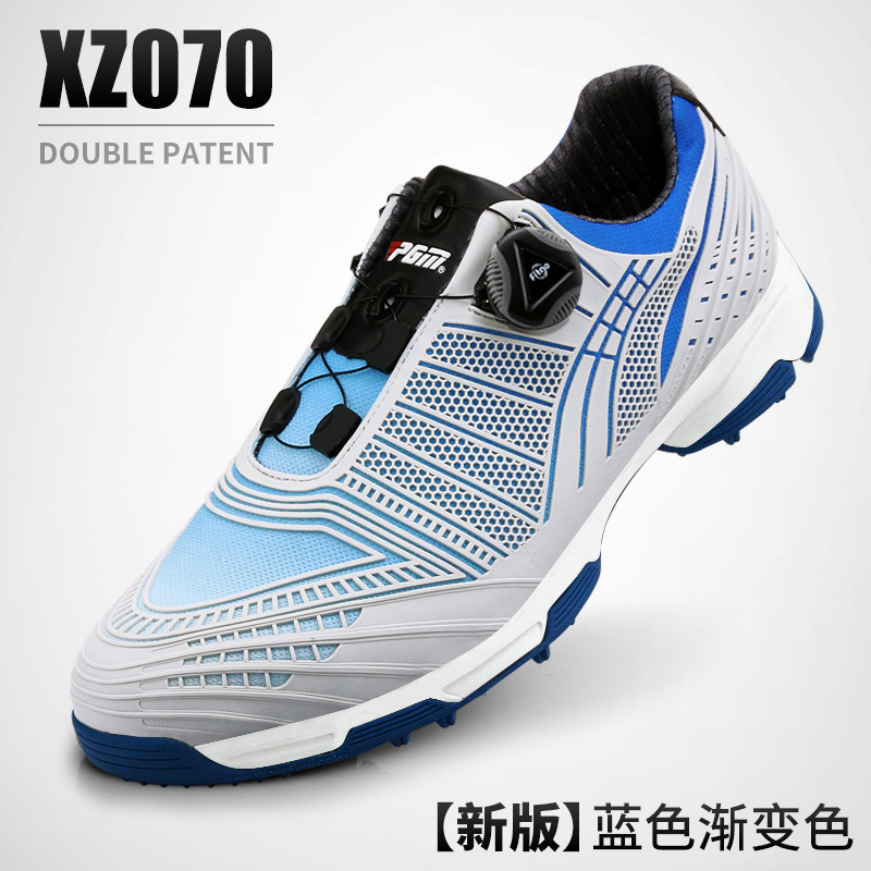 PGM メーカー直販 ゴルフシューズ メンズ ノブバックル 靴紐 スポーツシューズ グラデーションカラー 秋冬 紳士靴