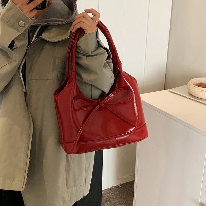 Korean Style Niche Bow Tote Bag Women's 2025 New Large Capacity Shoulder Underarm Bag Commuter All-match Handbag Korean Style Niche Bow Tote Bag Women's 2025 New Large Capacity Shoulder Underarm Bag Commuter All-match Handbag