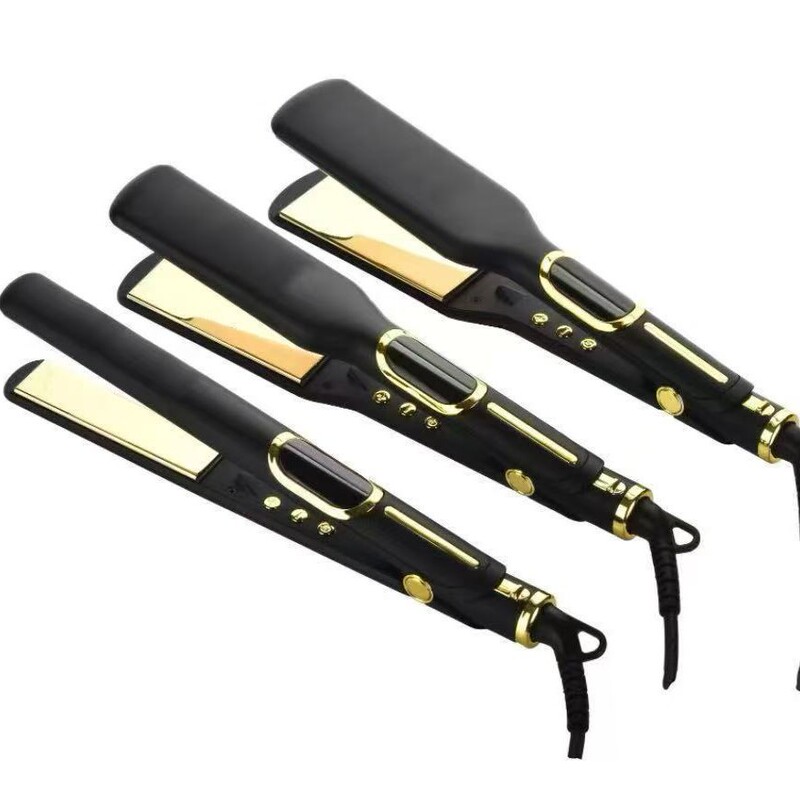 Cross-Border Exclusive Supply of Wide-Plate Digital Display Hair Straightener, Professional Hair Salon Straightening and Curling Dual-Use Flat Iron, Quick Styling Clip