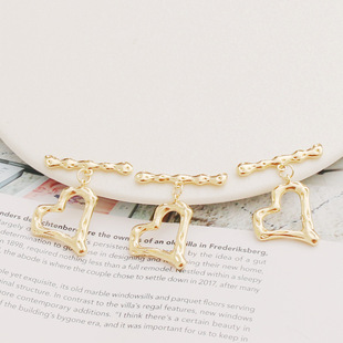 14k Gold-filled Color-preserving Accessories IQ Buckle Necklace OT Buckle Concave and Convex Asymmetrical Heart Connection Mouth diy Jewelry Buckle Head