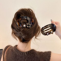慵懒风气质百搭花朵抓夹女高级感贝壳夹2025新款后脑勺发夹鸭嘴夹