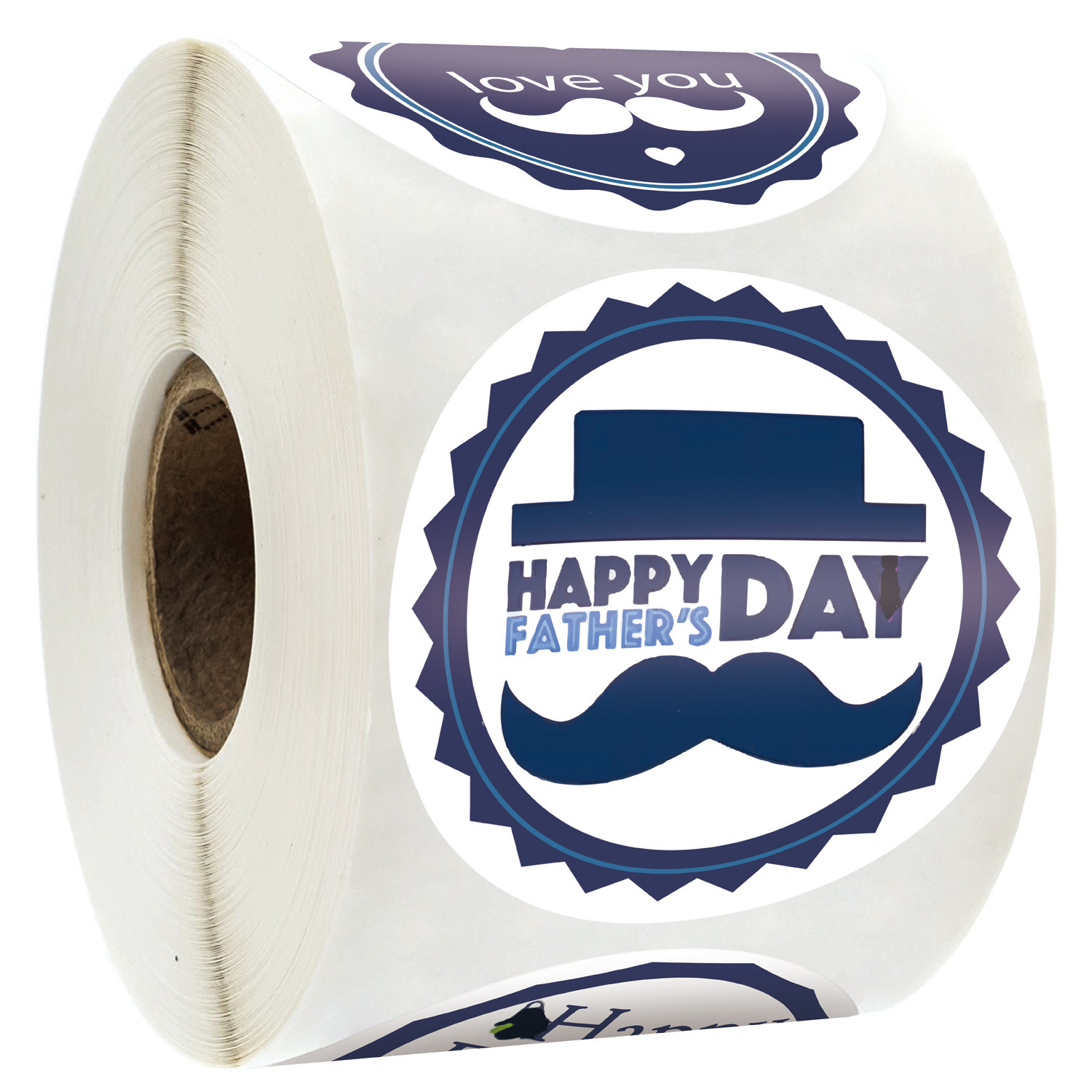 3.8厘米500张/卷父亲节贴纸礼品封口铜版纸不干胶标签