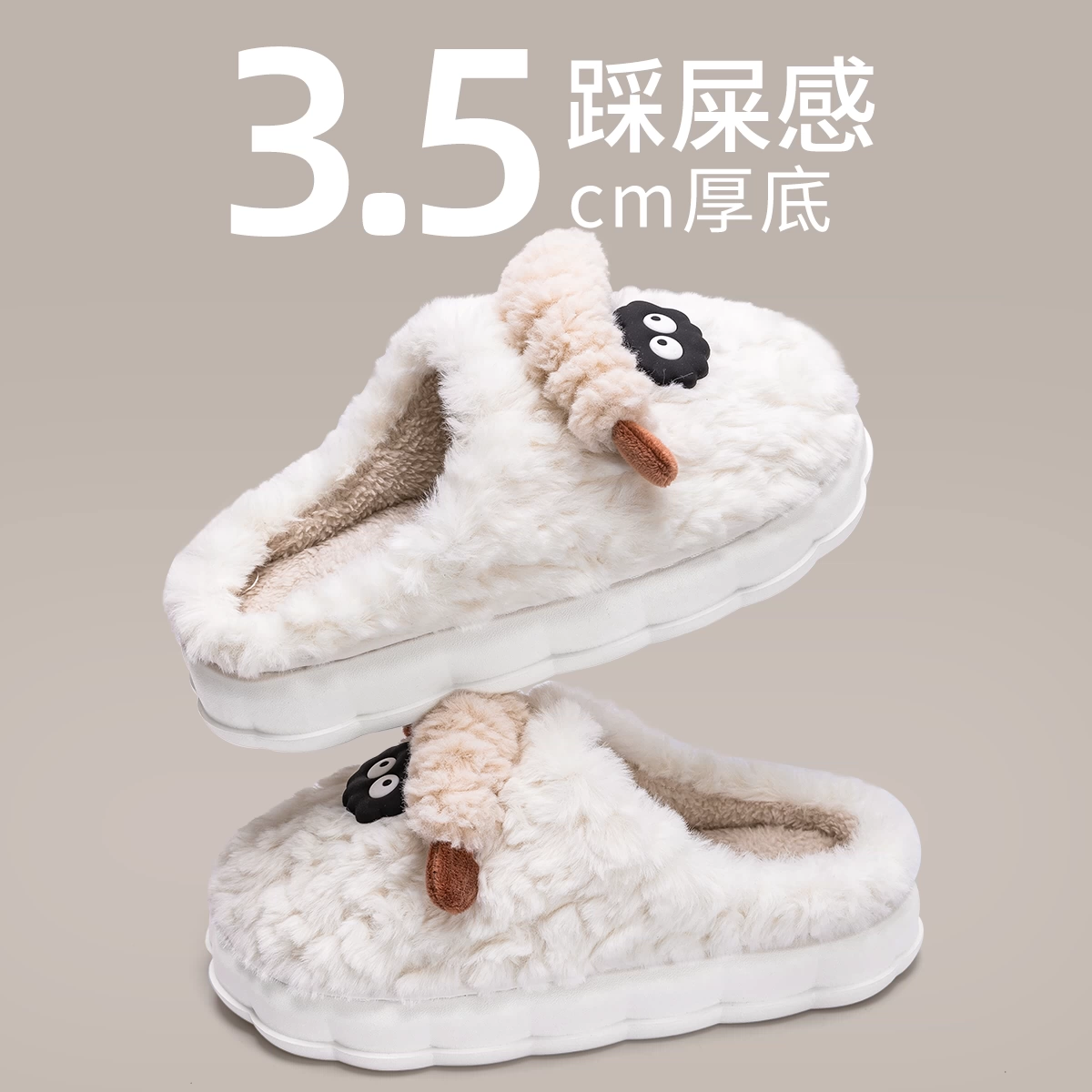 Милые хлопковые тапочки для женщин, новая модель зима 2025, теплые домашние тапочки на толстой подошве для мужчин и женщин.