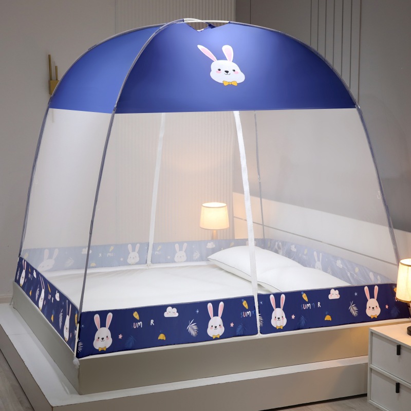 2023 nueva instalación-libre anti-Mosquito a prueba de polvo bolsa mongol impresa mosquitera dibujos animados anti-mosquito 1,5 m 1,2 m 1,8 M
