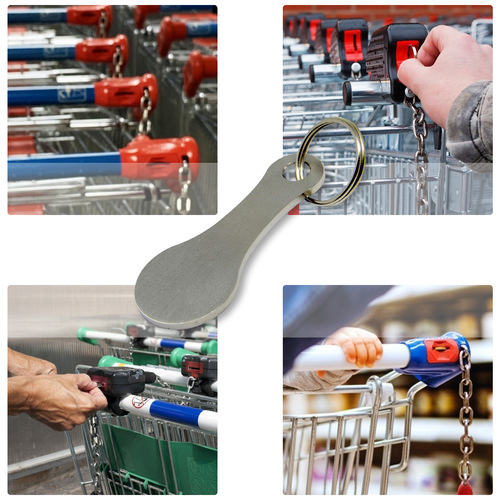 Supply Cross-border Independent Station Amazon Metal Key Ring Shopping Cart Token Stainless Steel Trolley