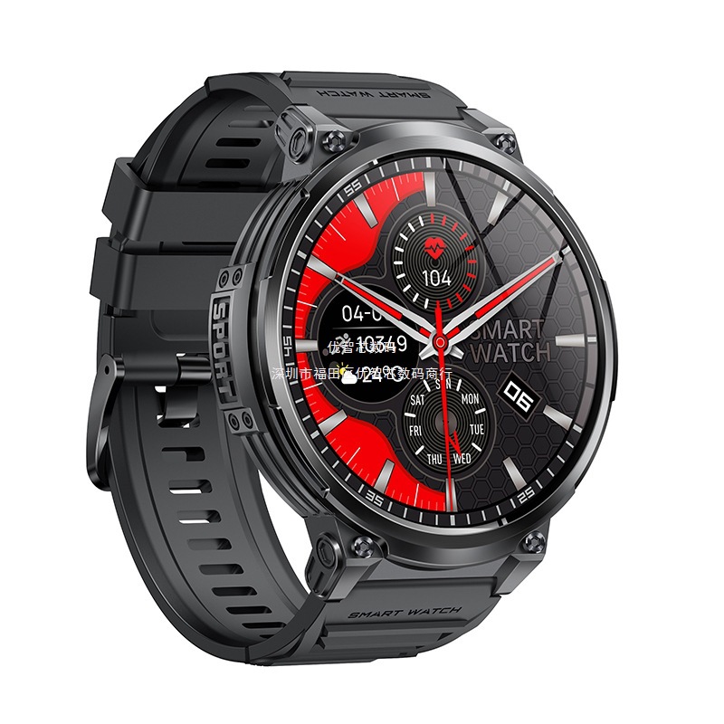 Nuevo reloj inteligente K66 llamada Bluetooth linterna 1,85 pulgadas IPS frecuencia cardíaca presión arterial oxígeno reloj multi-deporte