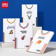 得力胶套本NBA联名款笔记本本子加厚胶套本A5记事本手账办