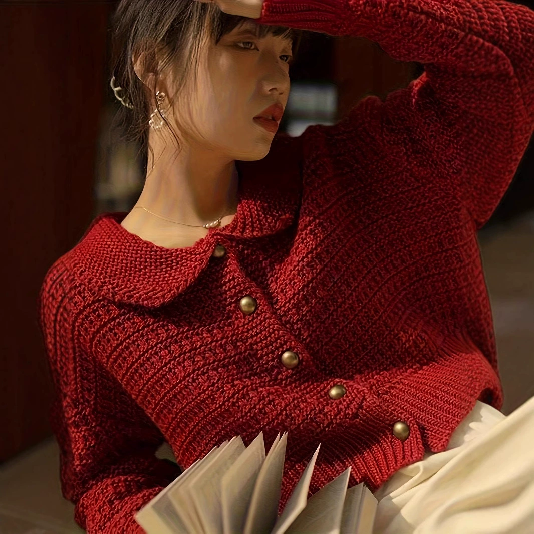 Женский кардиган в французском стиле, бестселлер Amazon для трансграничной торговли, весенне-осенний винтажный дизайн, свитер-жакет в стиле Шанель