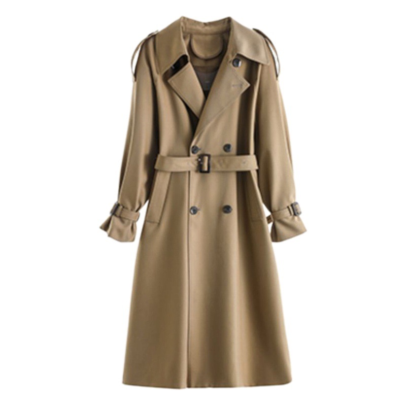 2023 autumn and winter New plus size women's trench coat female chubby girl Korean style loose casual British style over the knee 2391