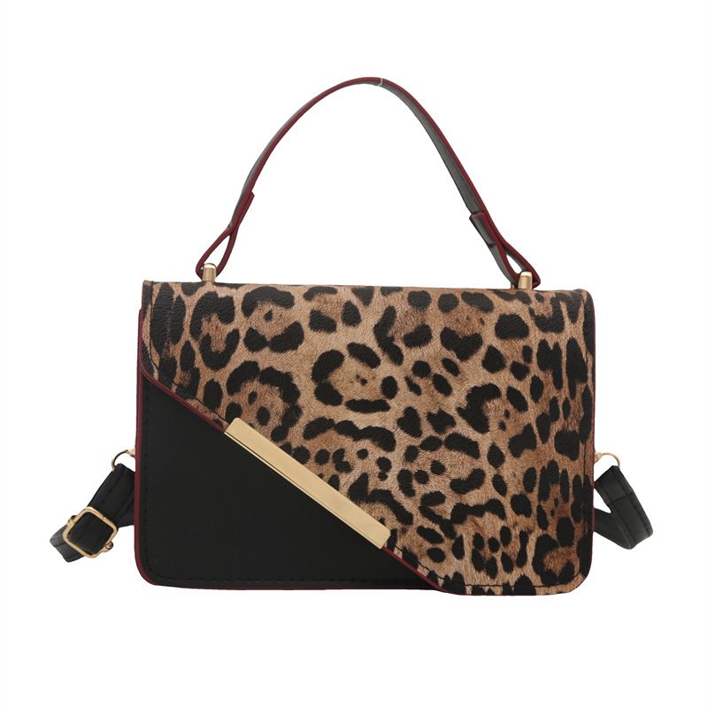 Niche Zhong bajo la axila bolsa de mujer de gran capacidad 2025 nuevo nicho de primavera estampado leopardo retro moda empalme bolso cuadrado