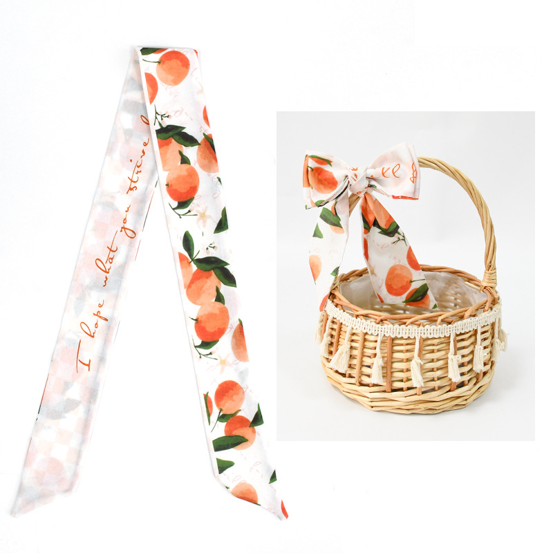 Primavera y otoño lindo y dulce bufanda de seda larga cinta para el cabello caja de regalo bolsa de amarre cinta multifunción fresca pequeña y versátil
