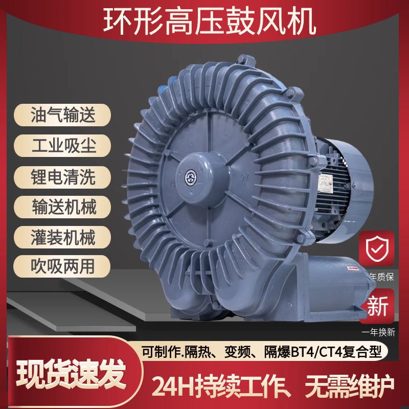 旋涡曝气泵 雾化干燥漩涡鼓风机 食堂通风散味双叶轮铸铝高压风机