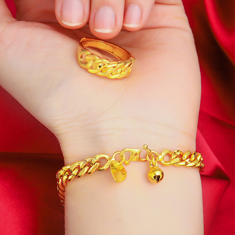 Vietnam Gold vintage Twist pulsera traje chapado en oro anillo de giro de las mujeres pulsera anillo femenino joyería al por mayor