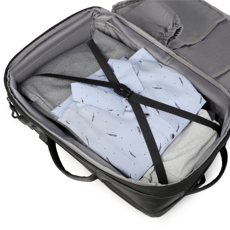 Nueva bolsa para computadora portátil empresarial de gran capacidad transfronteriza, expansión de cercanías, mochila recargable USB, mochila de reducción de carga