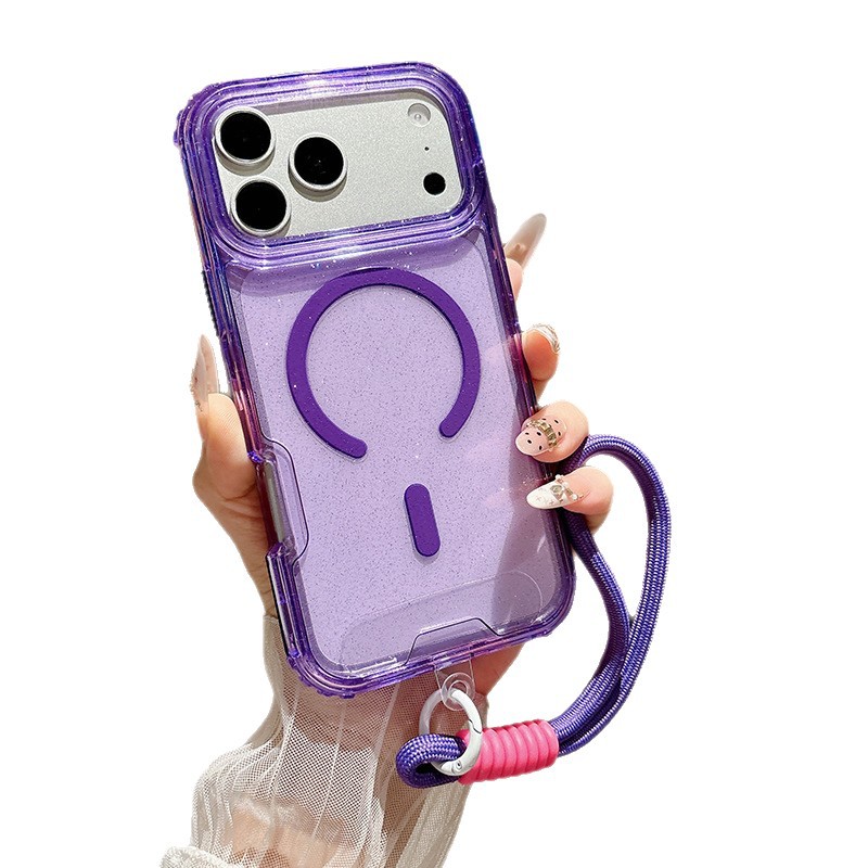 Funda Magnética con Brillo para iPhone 17 18 Pro Max y Apple 16 de TPU Tres en Uno Anti-caída