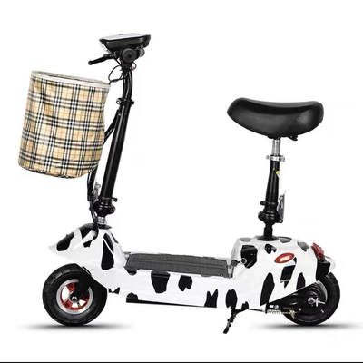 Campus Mobility Scooter, Qatlanan elektrik skuterlər - cow-color-24v8a-battery-10-13km-brush-motor