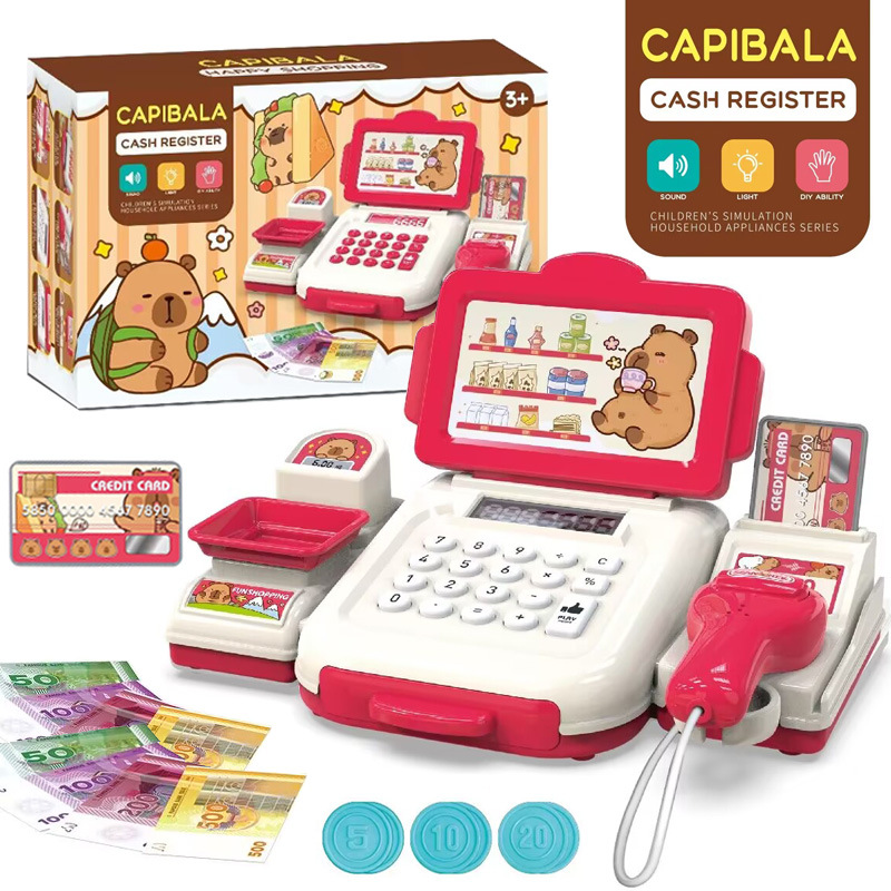 Comercio exterior nuevo multi-función de simulación caja registradora de juguete electrodoméstico serie Niños Play House iluminación eléctrica Música
