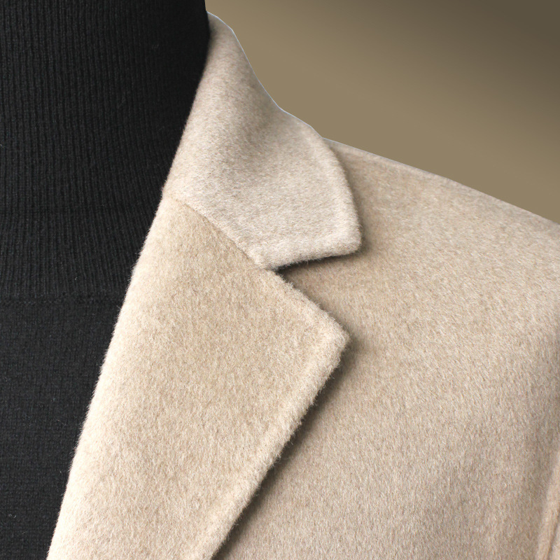Autumn and Winter Korean style double-sided cashmere overcoat men's off-season mid-length loose suit off-shoulder wool woolen trench coat Autumn and Winter Korean style double-sided cashmere overcoat men's off-season mid-length loose suit off-shoulder wool woolen trench coat