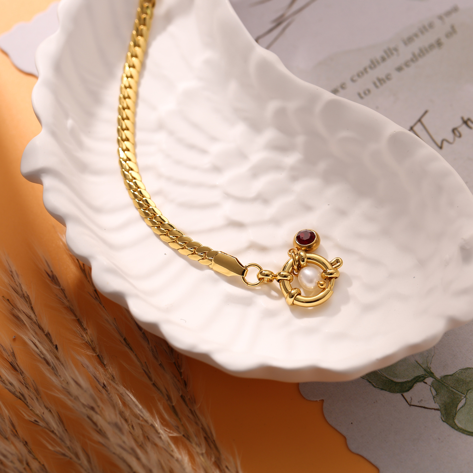 11g Weight Spring Ring Trigger Clasp Closure Clasp Closure Type Titanium Steel Pendant Material Bracelets Classification Titanium Steel Chain Material Cuban Link Chain Curb Chain, Paperclip Chain Chain Type 1 Piece Quantity Daily, Date Occasion Titanium Steel Material Sun, Cherry, Starfish Pattern All Seasons Season Women's Gender Plating Design Elegant, Sweet Style Elegant Sweet Sun Cherry Starfish Titanium Steel Cuban Link Chain Curb Chain Paperclip Chain Bracelets In Bulk 3