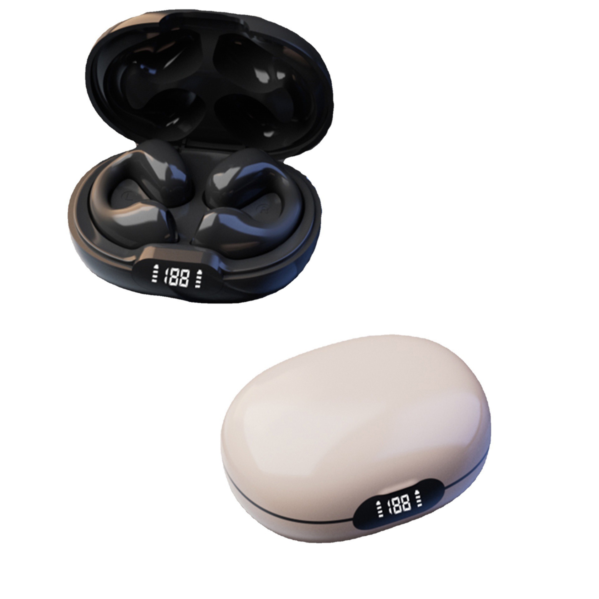 Nuevos auriculares Bluetooth Real almacén transparente inalámbrico semi-en la oreja de larga duración resistencia táctil TWS auriculares Bluetooth al por mayor image 7