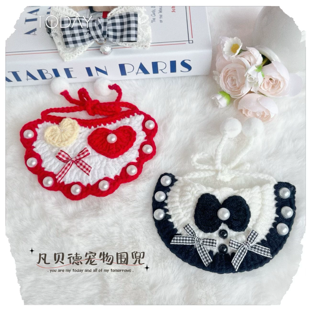 Корейские Rs кошачий нагрудник ручной работы тяжелая работа пара домашних животных нагрудник собака нагрудник свадебный аксессуар для домашних животных