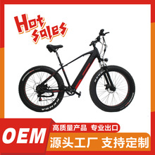 定制26寸雪地电动助力自行车胖胎沙滩车山地越野变速郊游电动车