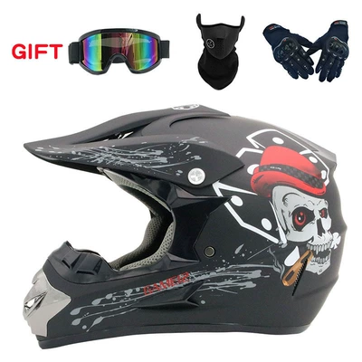 Off-road mountain motorcycle helmet Four Seasons men and women riding electric car full helmet air supply mirror mask gloves