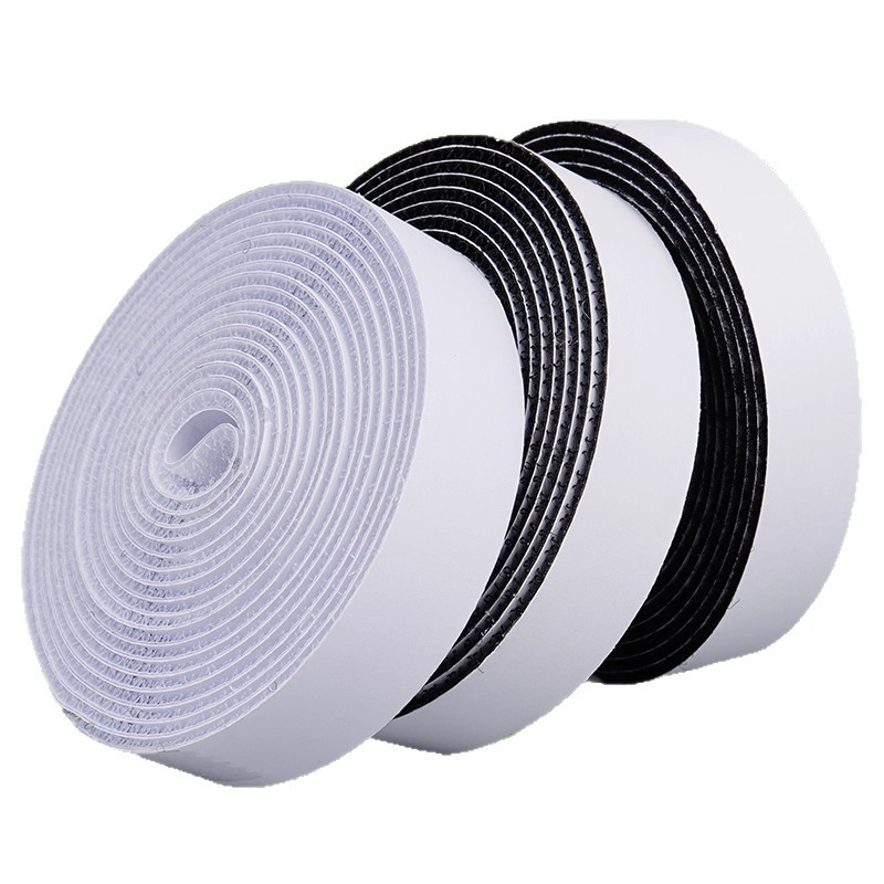 Black Magic Tape Hook Surface with Adhesive Backing, Adhesive Curtain No-Drill Magic Tape Strip Hook and Loop Integrated Self-Adhesive Type