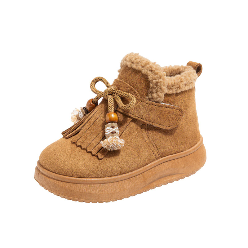 Botas de niñas peluche calentamiento de algodón zapatos de invierno 2026 nuevos niños botas de algodón gruesas botas de nieve de niñas