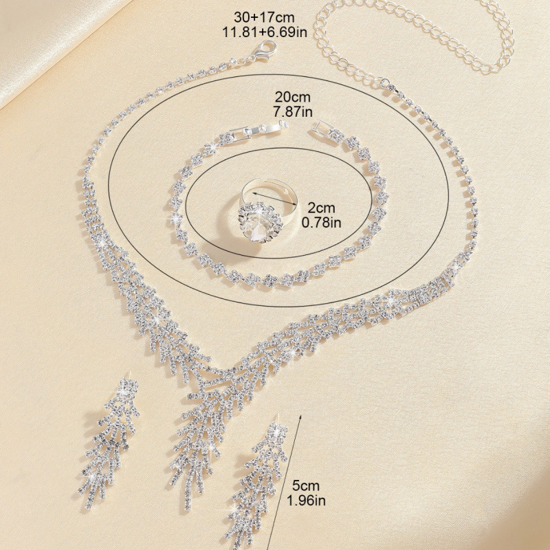 hot necklace set bridal necklace earrings zircon jewelry banquet party jewelry set _voghion.com