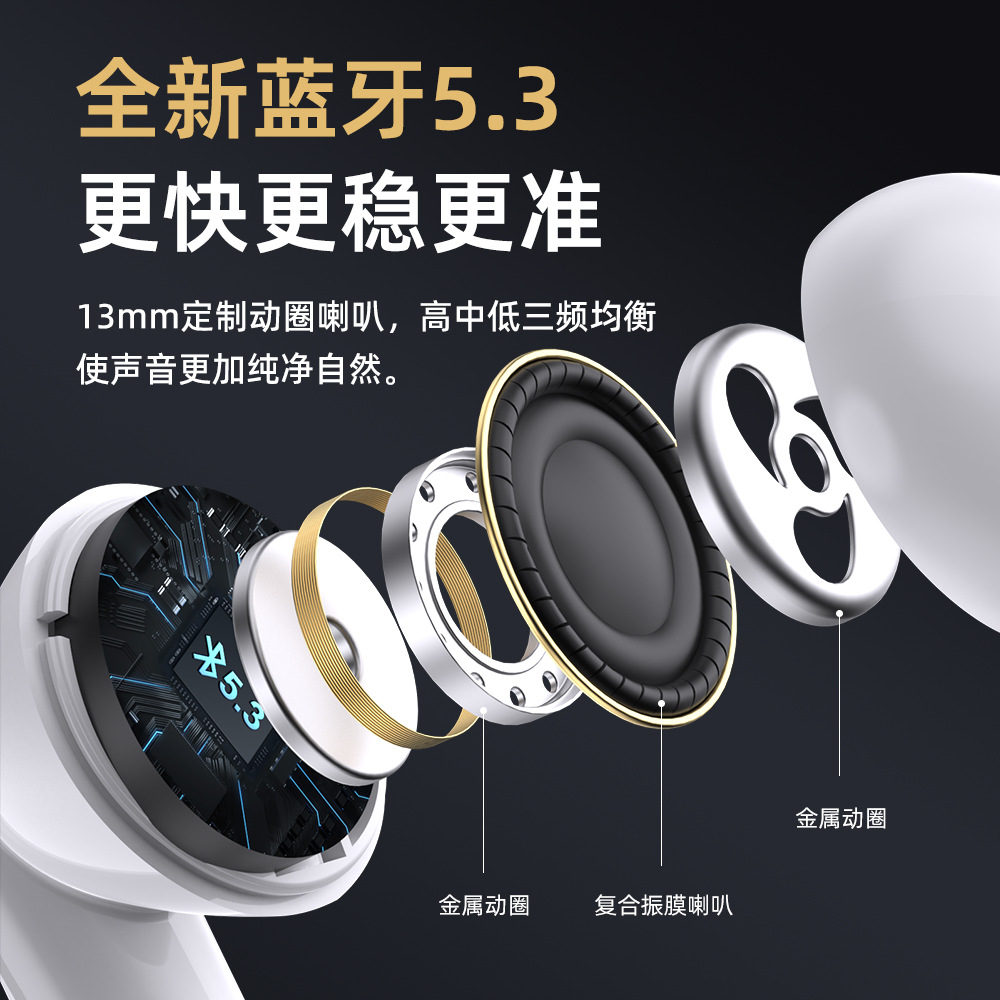 Lanston TA07 ANC + ENC doble cámara de reducción de ruido de baja latencia auricular bluetooth inalámbrico para juegos en stock