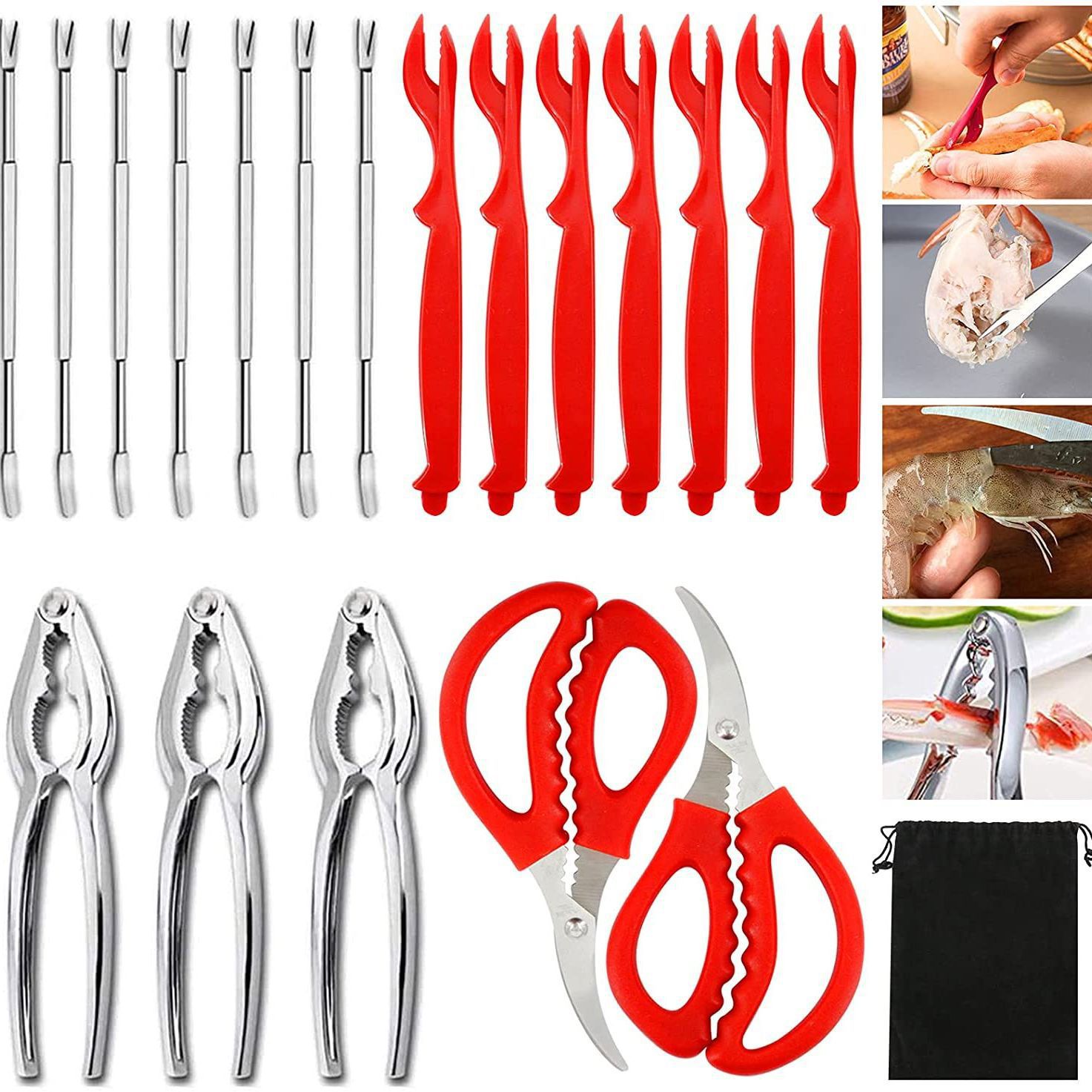 Multifunctional Shelling Nut Clip Stainless Steel Crab Claw Household Walnut Clip Crab Eating Tool