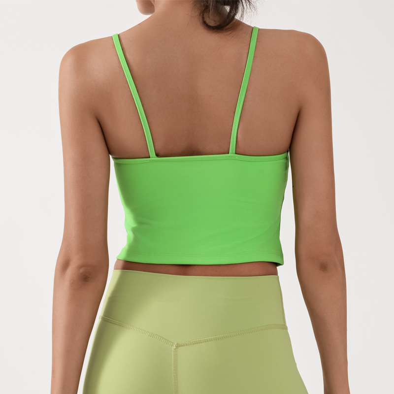 comercio exterior transfronterizo deportes fitness string irregular plegado con cojín de pecho desnudo chaleco de entrenamiento de yoga y baile