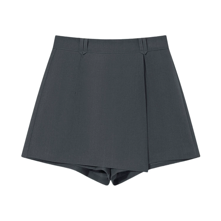 Женские летние шорты-кюлоты нестандартного кроя 2025 года, новый корейский стиль, высокая талия, утягивающие, А-силуэта, широкие шорты, серая юбка