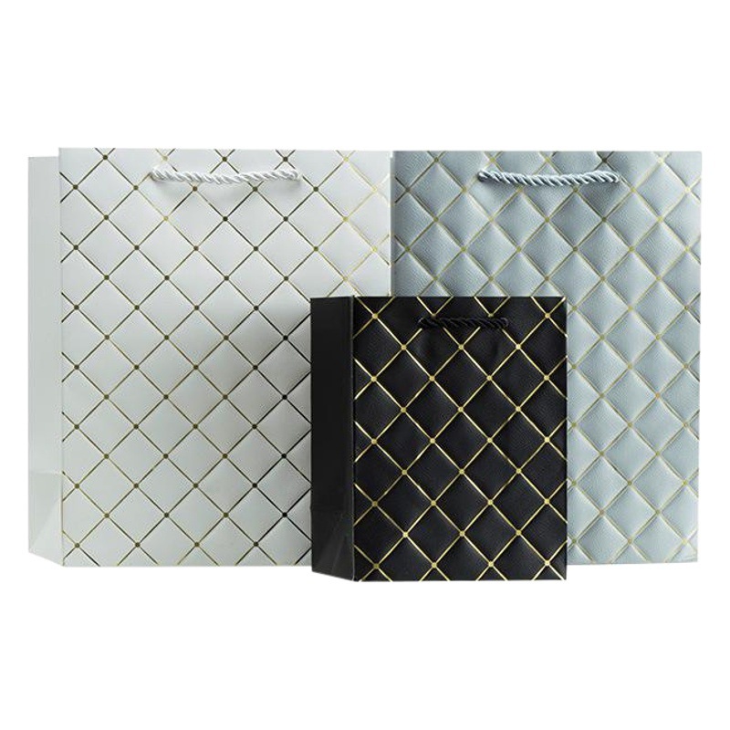 Creativa nueva moda de gama alta de gran tamaño bolsa de regalo europeo y americano giling Plaid negocio bolsa de papel portátil